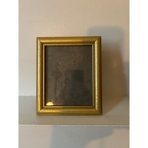 Dicksons Gold Beaded Picture Frame Vintage 3.5x4.5 Tabletop Easel Back USA Made